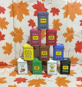 10 John Wagner and & Sons Vintage Tea Tin Lot Set Tins EMPTY bright colours - Picture 1 of 10