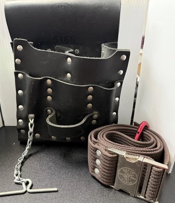 Klein Tools 5166 7-Pocket Tool Pouch &Brown Klein Nylon Tool Belt Fits Up To 48” - Image 1 of 4