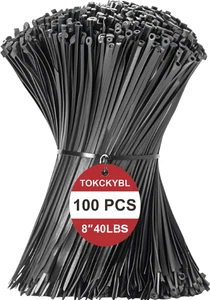 8-Inch Black Fuel Hose Zip Ties (100-Pack) – Radius Head Design for Leak-Free Fu - Picture 1 of 8