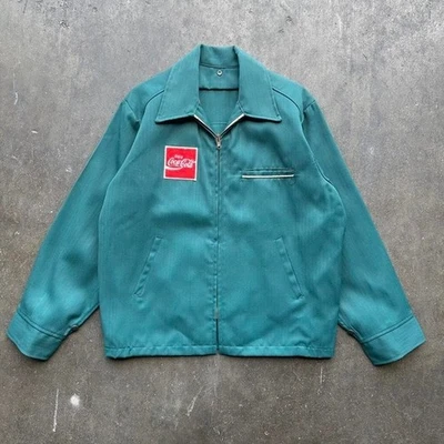 Vintage 60s 70s Coca Cola Green Uniform Bomber Jacket Unitog Size 40/L - Image 1 of 4