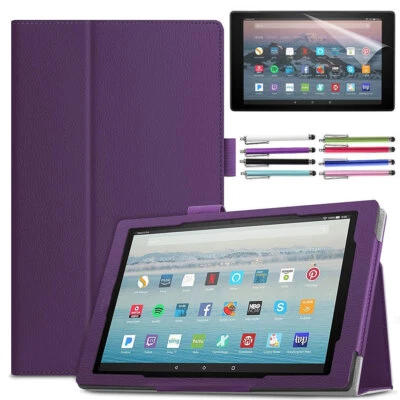 For Amazon Kindle Fire HD 10 8 7 2022/2023/2024 Leather Stand Tablet Cover Case - Image 1 of 4