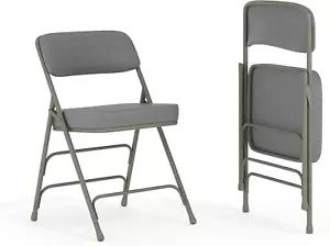 Flash Furniture Hercules Series Metal Folding Chairs with Cushioned Seats, Fabri - Picture 1 of 12