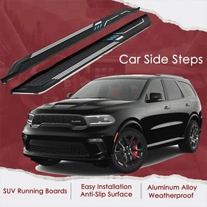 2PCs Side Steps Running Boards Fits for Dodge Durango 2018-2024 Side Nerf Bars - Picture 1 of 7