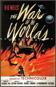 War of the Worlds 1953 HG Wells film affiche vintage imprimé style rétro art cinématographique - Photo 1 sur 4