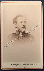 Carte de Visite GENERALFELDMARSCHALL GRAF VON BLUMENTHAL Heerführer um 1878, CDV - Picture 1 of 2