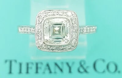 Tiffany & Co Legacy Cushion Diamond Halo Engagement Ring 1.55 ct G/VVS1 $25K - Image 1 of 4