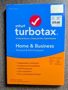 Intuit TurboTax Home & Business Tax Preparation Windows & Mac (NIB) - Afbeelding 1 van 2