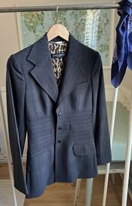 VTG DOLCE GABBANA D&G Y2K Gray Pinstripe Blazer Suit Sz IT 38 US S/XS - Bild 1 von 9
