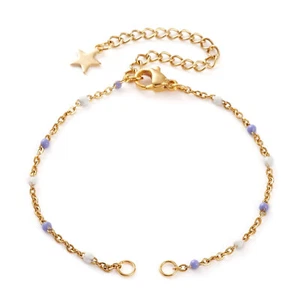 Pulsera de cadena medio acabado con cierre + extensor 4 hágalo usted mismo hallazgos para hacer joyas 5p - Imagen 1 de 6