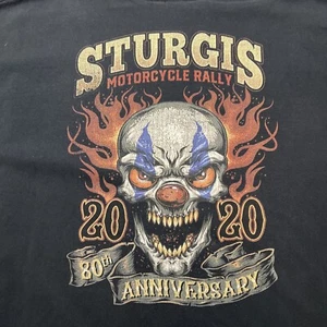 Sturgis 2020 Skull Society 80th Rally tshirt Men's 4XL Clown Flames Motorcycle - Picture 1 of 12