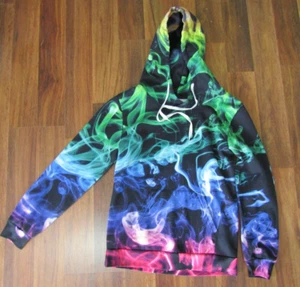 COLORFUL SMOKE HOODIE / SIZE SMALL - Picture 1 of 6