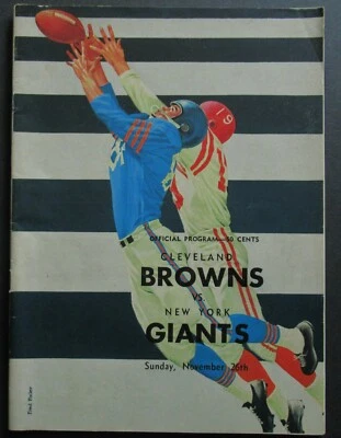 1961 Cleveland Browns vs New York Giants Program, Jim Brown, Len Dawson, Groza  - Image 1 of 4