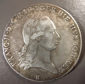 Moneda de plata muy fina Austriaca Países Bajos 1793-H Kronenthaler - Francisco II - Imagen 1 de 4
