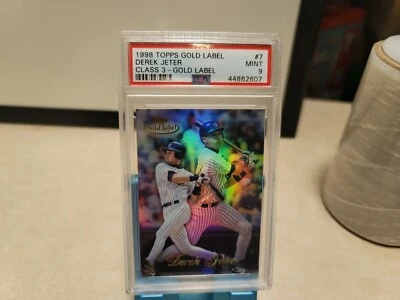 PSA 9 DEREK JETER MINT 1998 TOPPS GOLD LABEL CLASS 3 #7 T9253 - Image 1 of 4