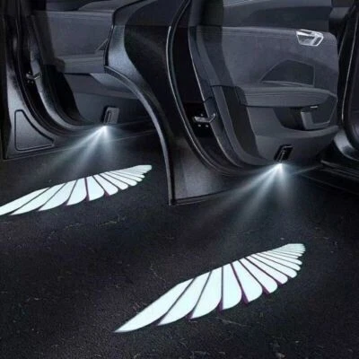 1Pair Car Angel Wings Wireless Door LED Welcome Courtesy Shadow Projector Lights - Image 1 of 4