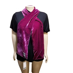 Dolce & Gabbana D&G Dark Fuchsia Velvet Scarf 71" x 8.5" RARE - Picture 1 of 4