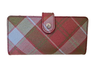 Vivienne Westwood iPhone XS Max Wallet double flap Tartan Derby leather New - Picture 1 of 12