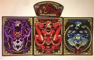NEW OA LODGE! DUNGEONS & DRAGONS AMMATDIIO 590 BSA UT 2022 NOAC 7-PATCH FULL SET - Image 1 of 4