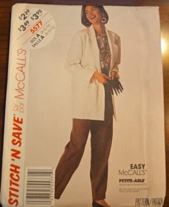 McCall's 5577 Misses Unlined Jacket & Pants Sizes 8 - 10 - 12 NEW/UNCUT - Picture 1 of 4