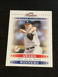 ROGER CLEMENS insert 2003 Playoff Prestige AWARD WINNERS #d /2001 - Picture 1 of 2
