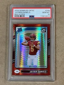 2024 DONRUSS OPTIC RATED ROOKIE RED HYPER #248 JAYDEN DANIELS PSA 10 GEM 💎 MT - Picture 1 of 2