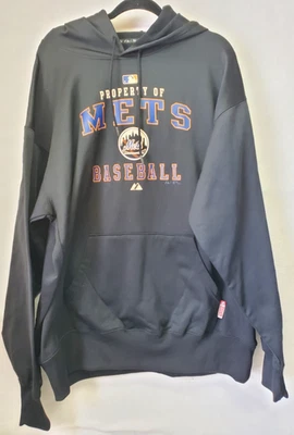 Hombres MLB New York Mets Majestic Therma Base Sudadera con Capucha XL Negro Béisbol Foto 1 de 4