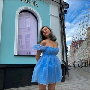 SUGAR THRILLZ Complicated Courtship Babydoll Dress Pastel Blue {3S9} - Picture 1 of 5