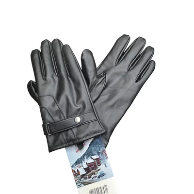 guantes de piel sintética para hombre con correa y botón Foto 1 de 2