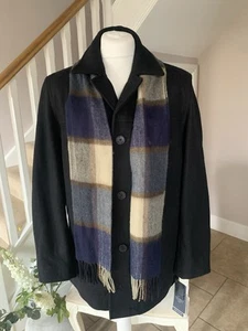 Tommy Hilfiger Men's Wool Melton Peacoat with Detachable Scarf Size L NEW WT - Picture 1 of 9