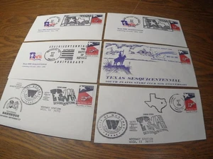 SB523  lot of 6  first day issue  covers 1986 San Jacinto TEXAS  USA 22 cent - Picture 1 of 7