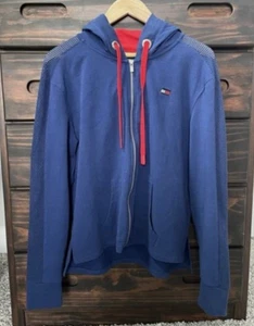 Felpa con cappuccio Tommy Hilfiger Sport logo zip blu maglia braccia tasca donna grande - Foto 1 di 8