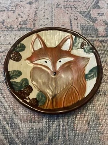GRASSLAND ROAD COLLECTIBLE PLATE TABLETOP FOX CERAMIC FOX 464895 FALL DECOR - Bild 1 von 8