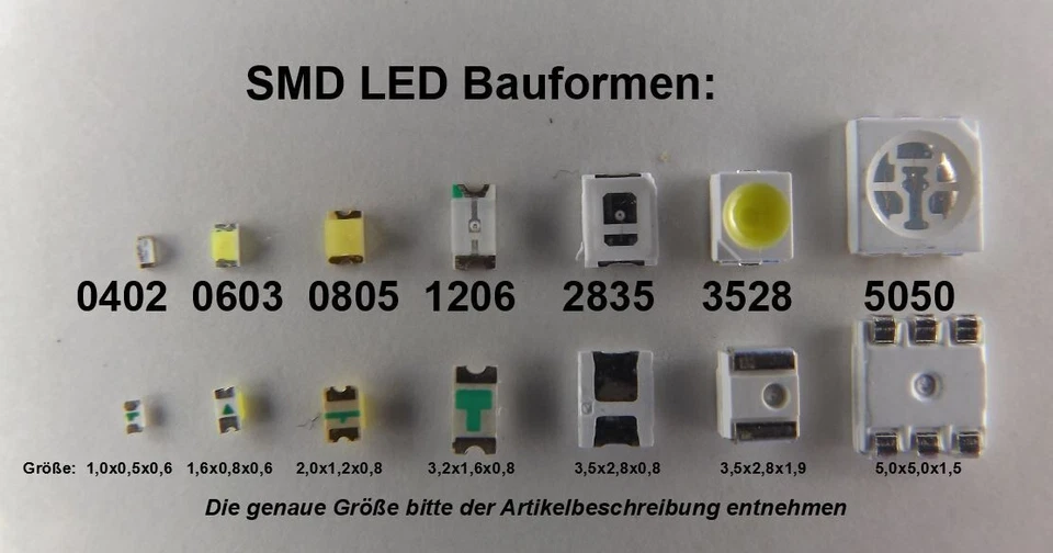 10 Stück SMD LED, Größe und Farbe nach Auswahl - Bild 1 von 1