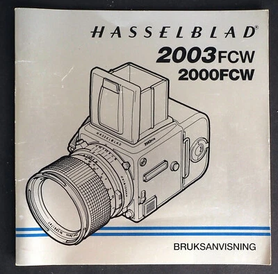 Original Hasselblad 2003FCW 2000FCW Camera User Manual (S) 1988 Edition - Image 1 of 4