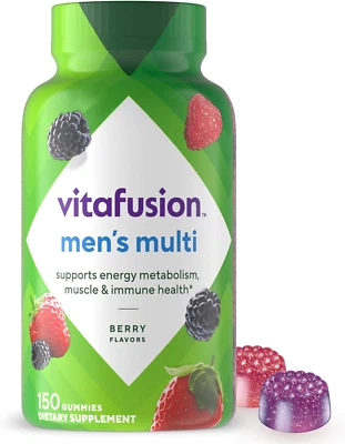 Vitafusion Vitaminas gomosas para adultos para hombres, multivitaminas diarias con sabor a bayas para  Foto 1 de 4