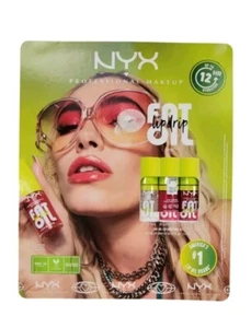 3 PACK NYX Professional Makeup Fat Oil Lip Drip Vegan Lip Oil .16oz (x3) Sealed - Picture 1 of 5