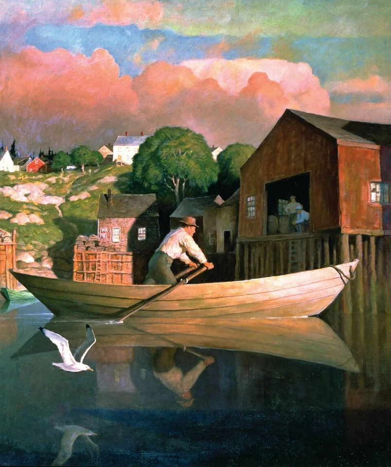 The Doryman, Port Clyde, Maine : N.C. Wyeth : 1933 : Archival Quality Art Print  - Image 1 of 1