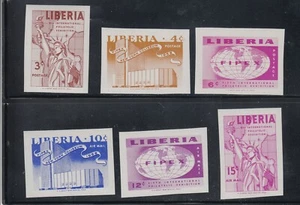Liberia # 355-57 C100-02 MNH Imperf Single Color Proofs 1956 FIPEX. - Picture 1 of 1