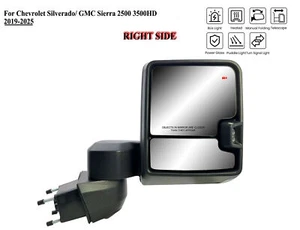 Passenger Right Side Chrome Tow Mirror for 19-25 Chevy Silverado GMC Sierra 2500 - Picture 1 of 14