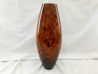 Studio Art Glass Tall Amber Brown Millefiori Style Leopard Vase 14" Tall w2s10