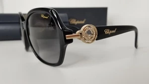 Authentic Chopard SCH206S 0700 Sunglasses Shiny Black 700 gold NIB 56 mm - Picture 1 of 6