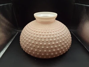 Lámpara de vidrio de leche Hobnail rosa pantalla de luz vintage - Imagen 1 de 8