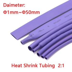 Φ1~Φ50mm 2:1 Purple Heat Shrink Heatshrink Shrinkable Tube Tubing Wire Sleeving - Picture 1 of 10