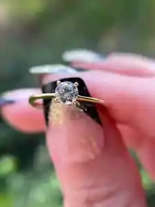 Rhinestone Diamond Engagement Promise Ring 14k Gold filled SIZE 10 CZ - Picture 1 of 7