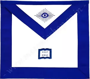 FREIMAURER BLAUE LOGE OFFIZIERSSCHÜRZE HANDBESTICKT - KAPLAN (MA-114-V) - Bild 1 von 2