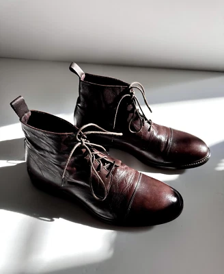 Paul Smith Cap Toe Chukka Ankle Boots US 7.5  Fits SZ 8 BROWN Leather Italy - Image 1 of 4