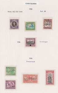 (F184-79) 1938-46 Islas Cook 2 juegos 8 sellos 1d a 3/- INC NZ O/Ps MH & MUH (CD) - Imagen 1 de 1