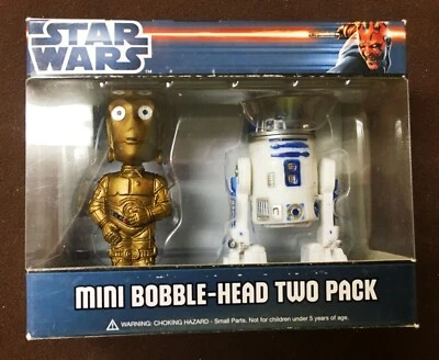 STAR WARS R2-D2 & C-3PO DISNEY MINI BOBBLE-HEAD SW 3" WACKY WOBBLER 2-PACK FUNKO - Image 1 of 2