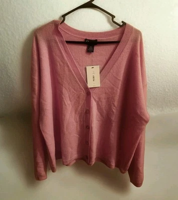 Suéter C by Bloomingdale's para mujer talla XXL bebé rosa cachemir cárdigan nuevo con etiquetas  Foto 1 de 4
