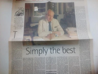 Peter Simple Michael Wharton rare newspaper interviews clippings 1995 - Image 1 of 2